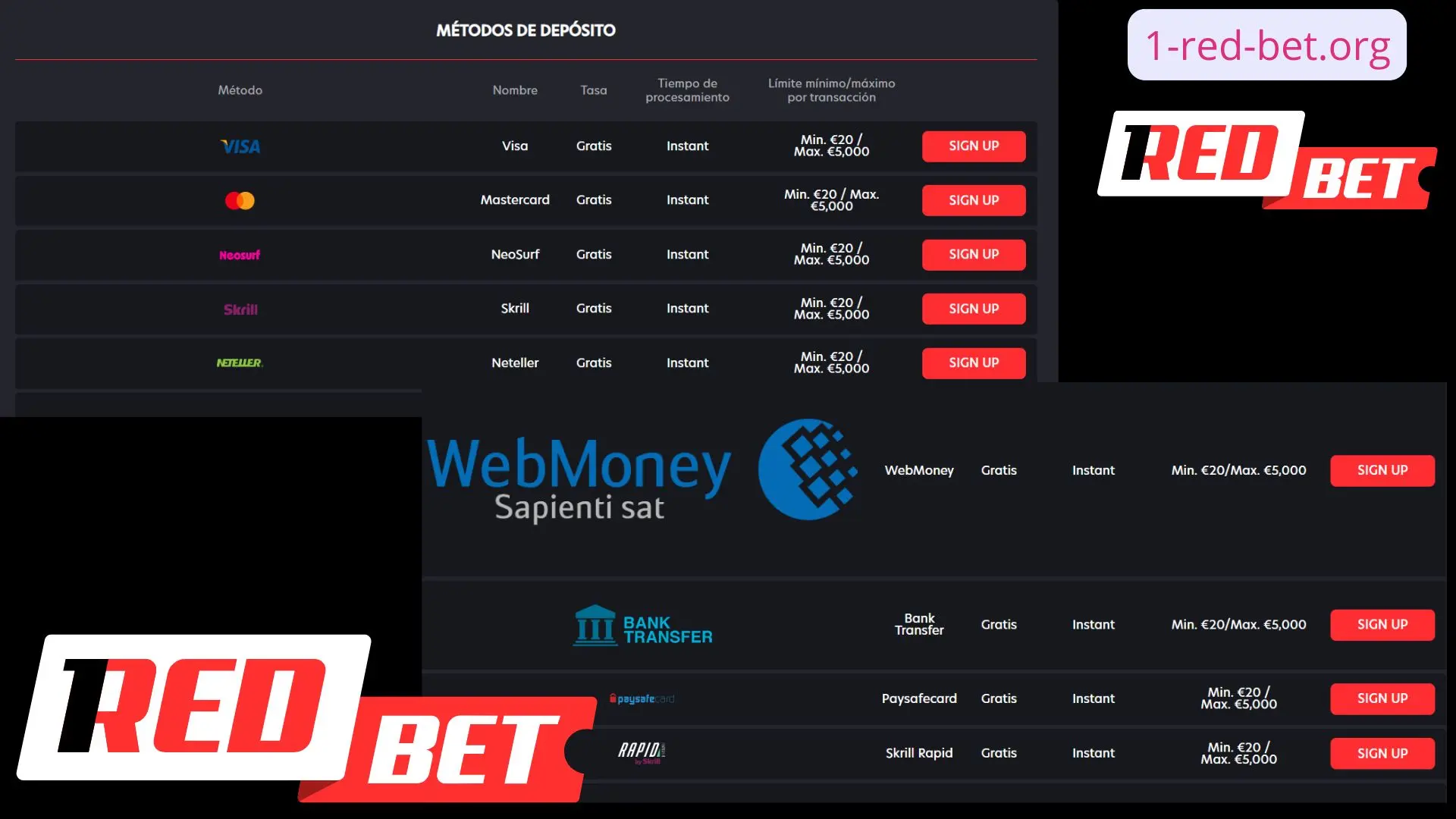 Depósitos y retiros en pesos chilenos CLP para jugadores de 1RedBet Chile